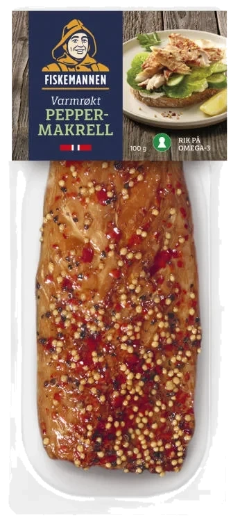 Peppermakrell Varmrøkt 100g Fiskemannen