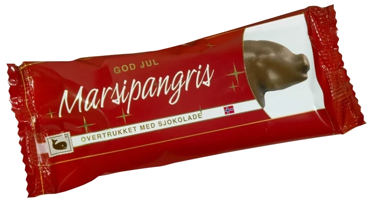 Marsipangris m/Sjokolade 70g Hval