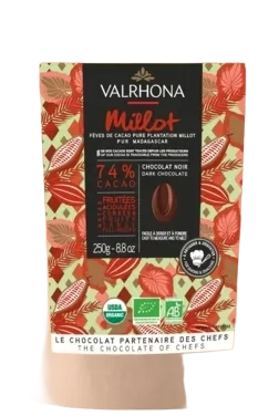 Mørk Sjokolade 74% Millot Økologisk Hjemmebaking 250g Valrhona