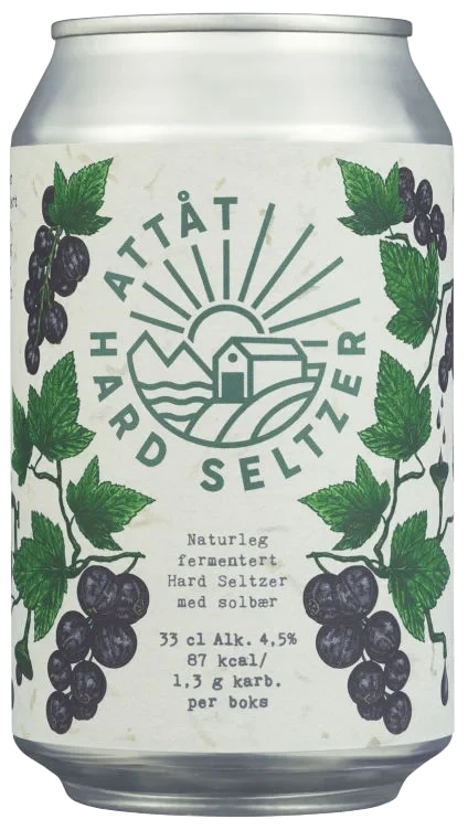 Attåt hard seltzer solbær 4,5% 330 ml boks