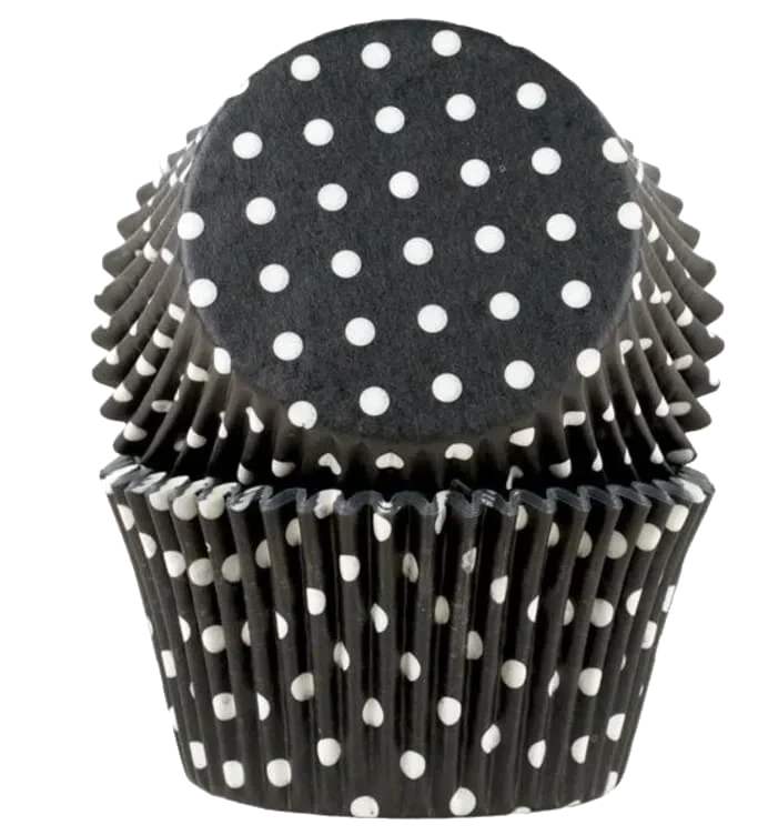Muffinsformer Polkadott Sort 30stk Cacas