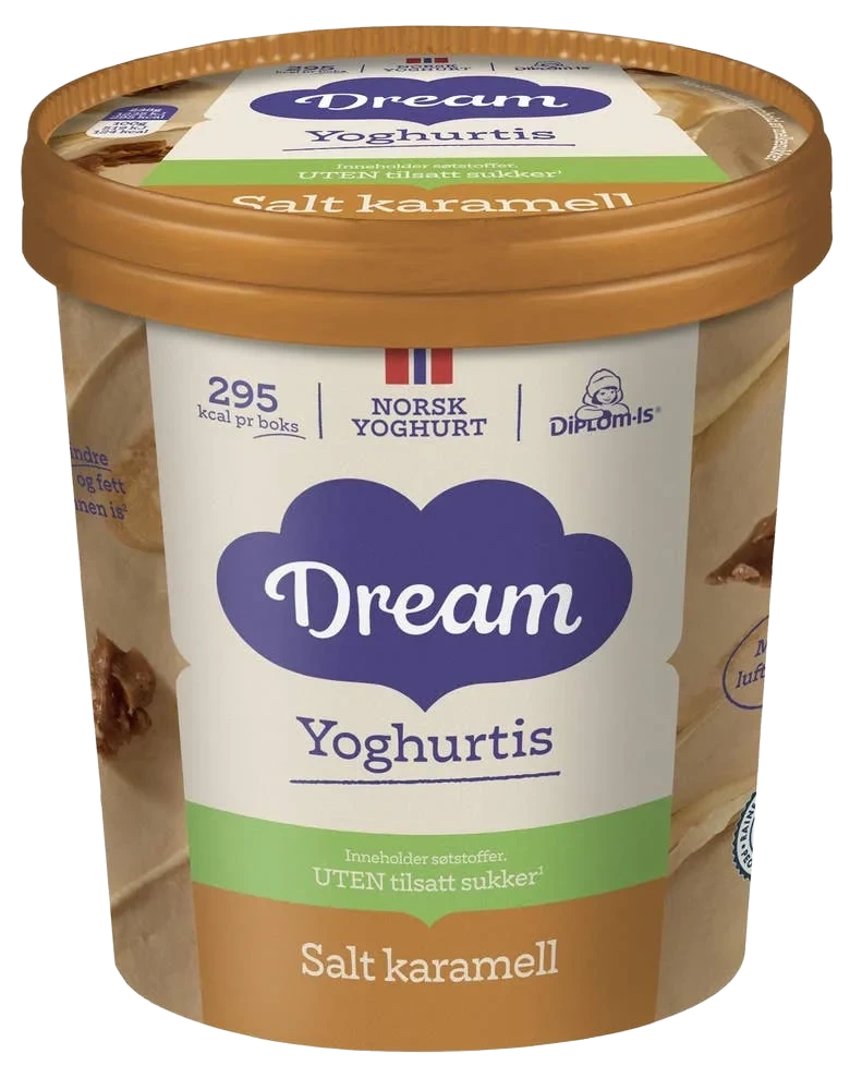 Yoghurtis salt karamell uten sukker