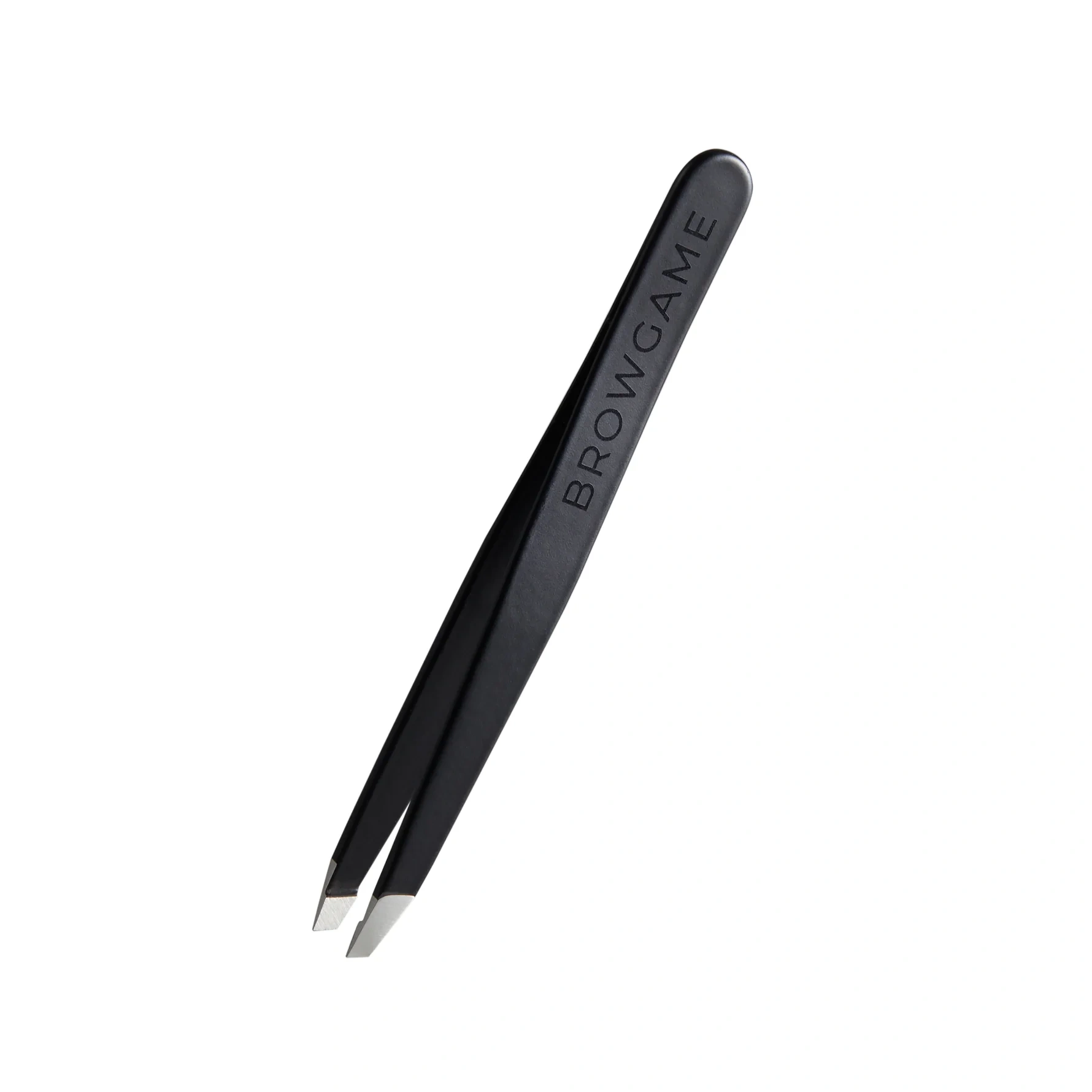 Browgame Cosmetics Signature Tweezer Slanted Soft Touch Black