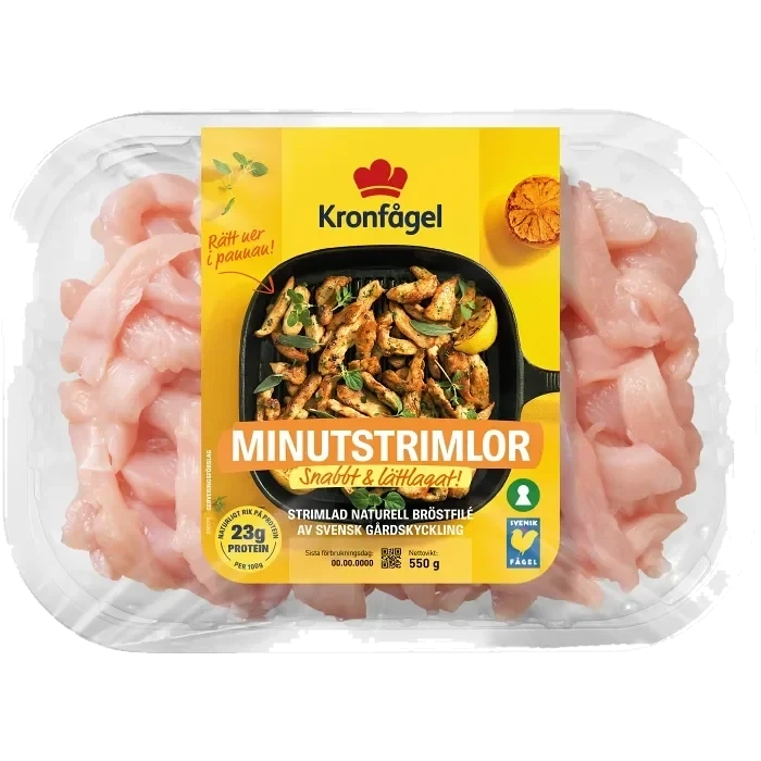 Kycklingfilé Färsk Minutstrimlor 550g Kronfågel