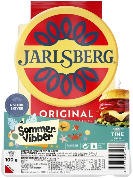 Jarlsberg skivet 100g Sommervibber