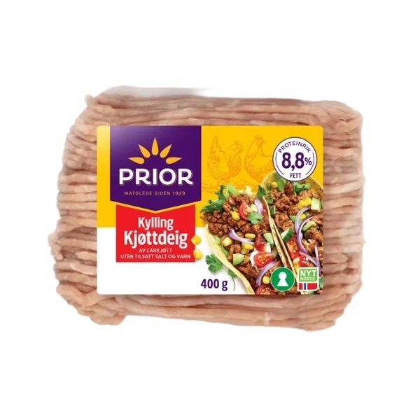Kjøttdeig av kylling u/salt og vann 400g