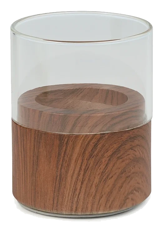 Telysholder neat wood dark 70x61mm   stk