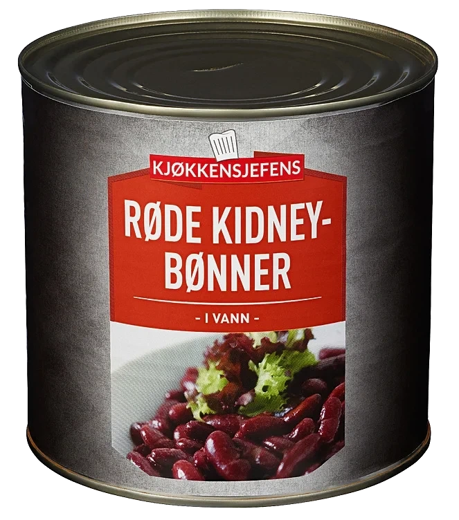 Røde kidney bønner i vann   2,6kg