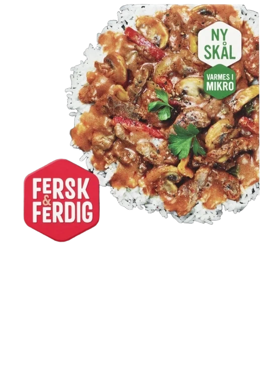 Biff Stroganoff m/ris 480g Fersk & Ferdig