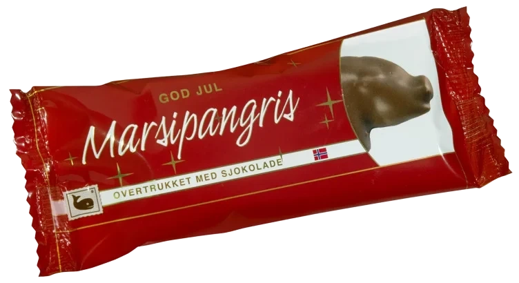 Marsipangris m/Sjokolade 70g Hval