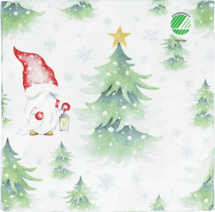 Serviett Jul Nisse Thomas 20stk Unik
