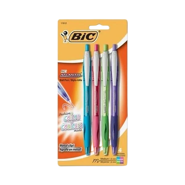 Atlantis Kulepenner - 4pk Assortert