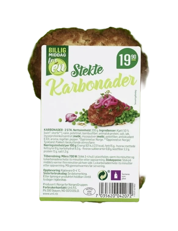 Karbonader Stekte 2stk 200g Billig Middag