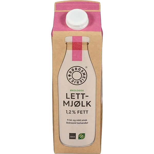 Røros Lettmelk Økologisk 1l Eske 10stk