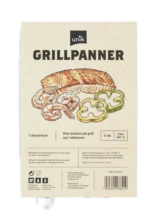 Grillpanne Aluminium 5stk Unik