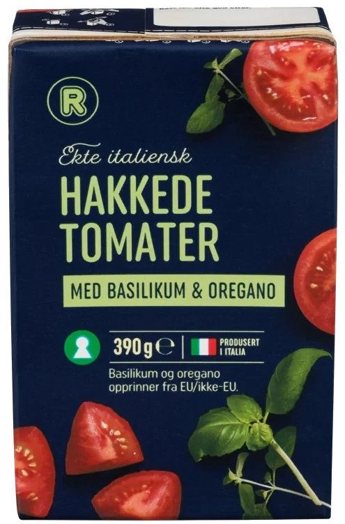 Tomater hakkede med basilikum   390g