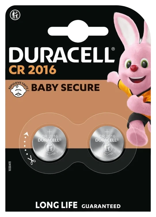 Duracell 2016 - 3v Litium Knappcellebatteri 2pk