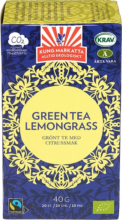 Kung Markatta Green Tea Lemongrass 20 Poser Økologisk