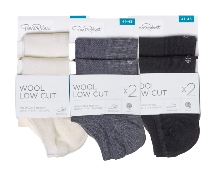 Herresokkk Low Cut Wool 41-45 2par Pierre-Robert
