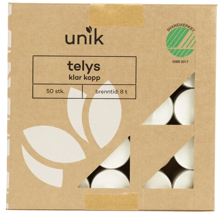 Telys 8t Klar Kopp 50stk Unik