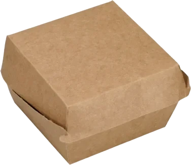 Hamburgerboks 11,8x11,7x8,2cm 1100ml brun hengsl  100stk