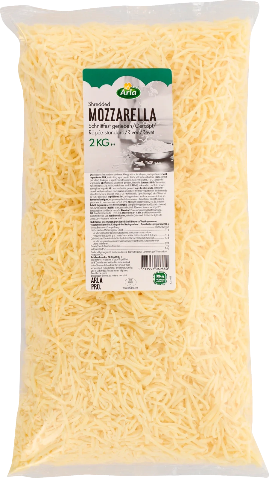 Mozzarella riven ost 21%