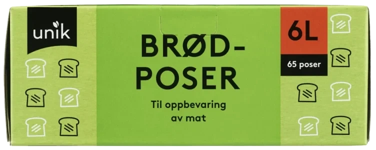 Brødposer 6l 65stk Unik