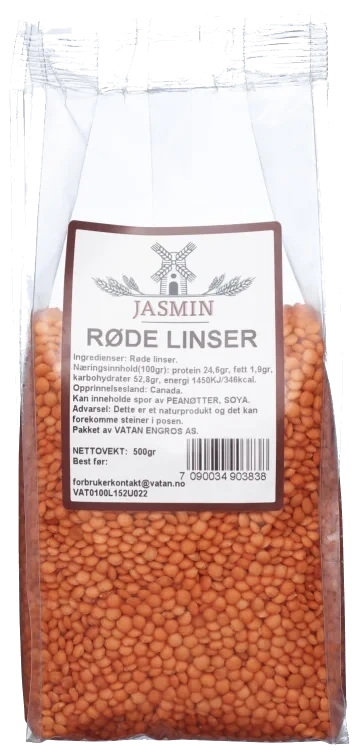 Røde Linser 500g Jasmin