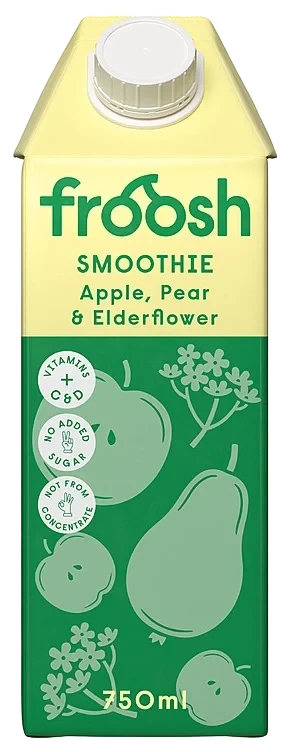 Froosh Eple Pære Hylleblomst Smoothie 750ml