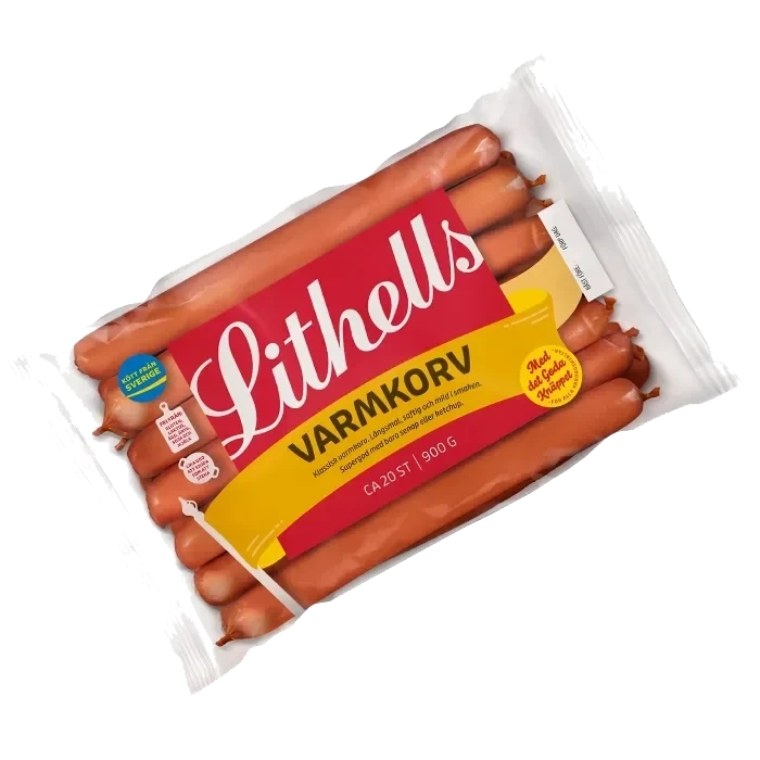 Varmkorv med Skinn 900g Lithells