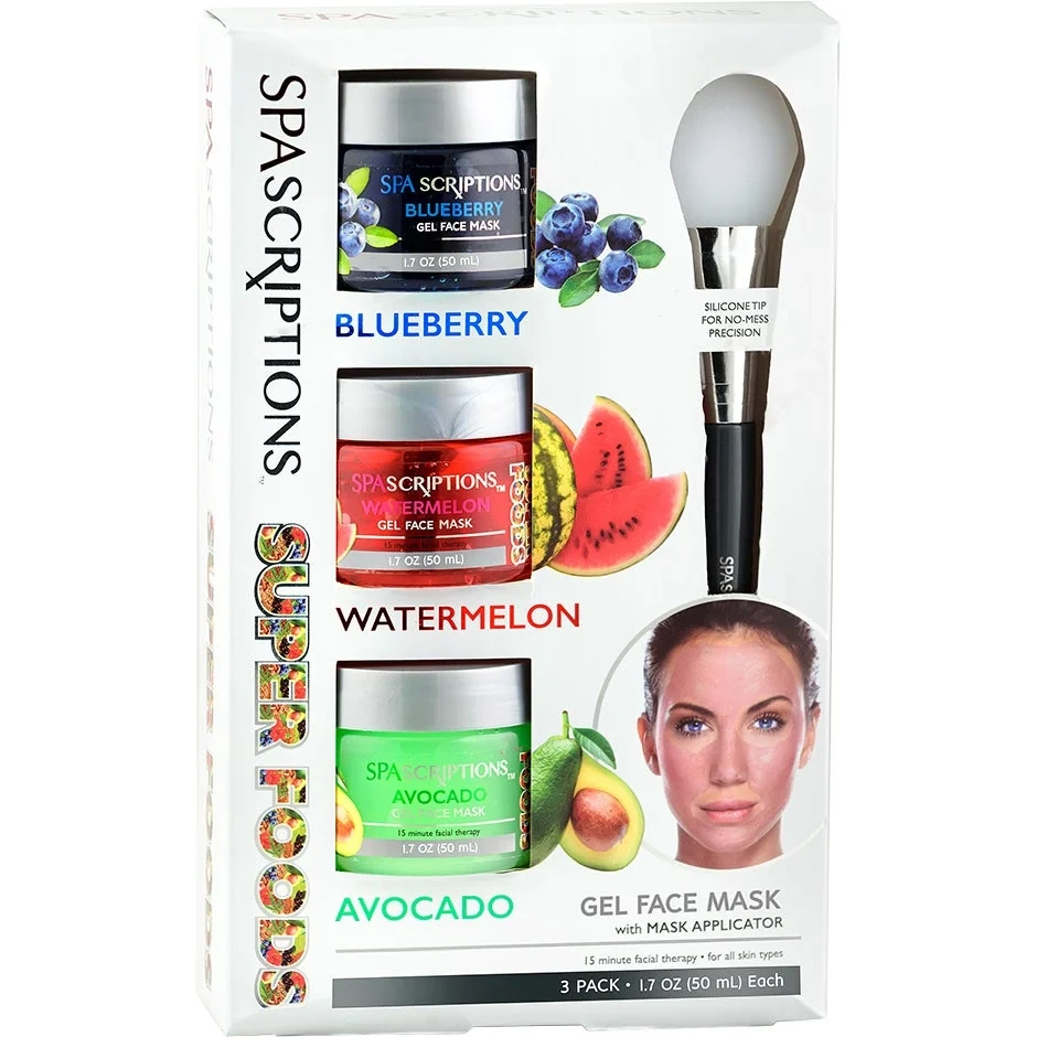 SpaScriptions Superfoods Masks Blueberry Watermelon Avocado