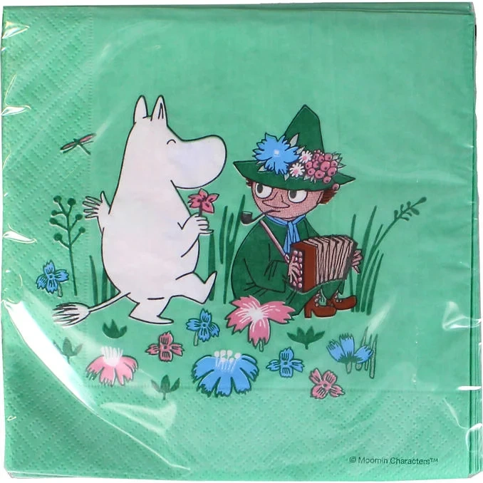 Servetter Mumin & Snusmumriken Grön