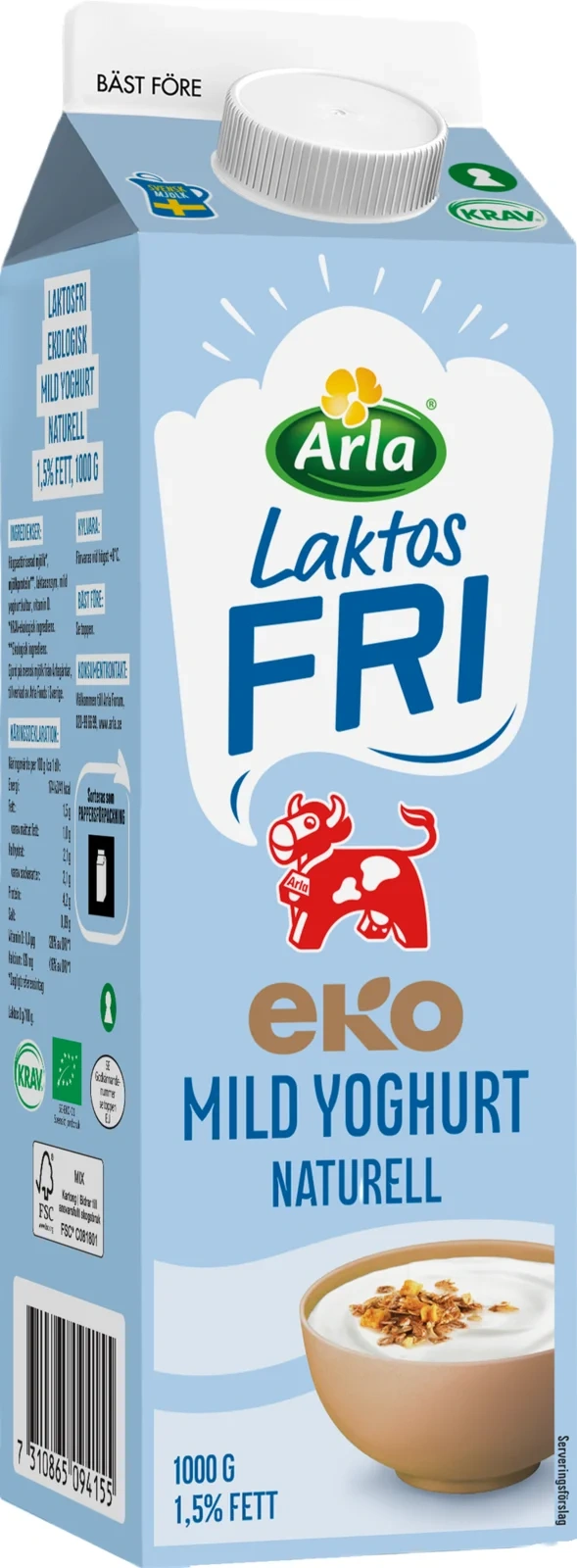 Laktosfri eko mild yoghurt naturell