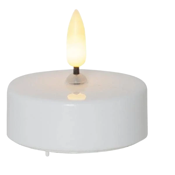 Värmeljus Stora LED Flamme Vit