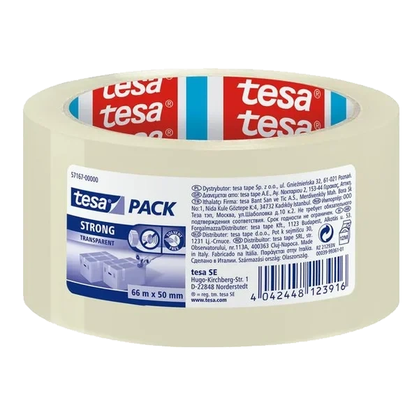 Emballasjetape Tesa Strong 50mmx66m Klar 6stk