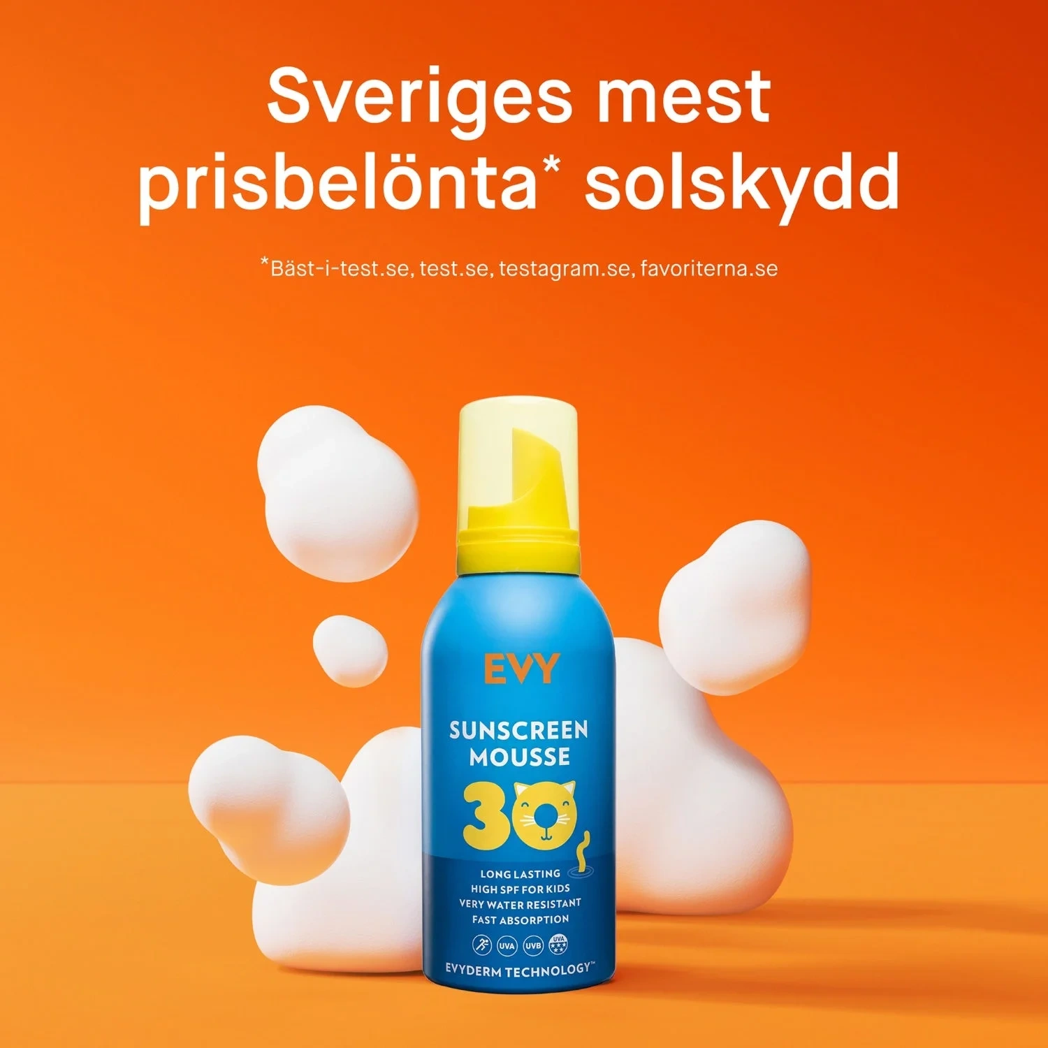 EVY Technology Sunscreen Mousse For Kids SPF30