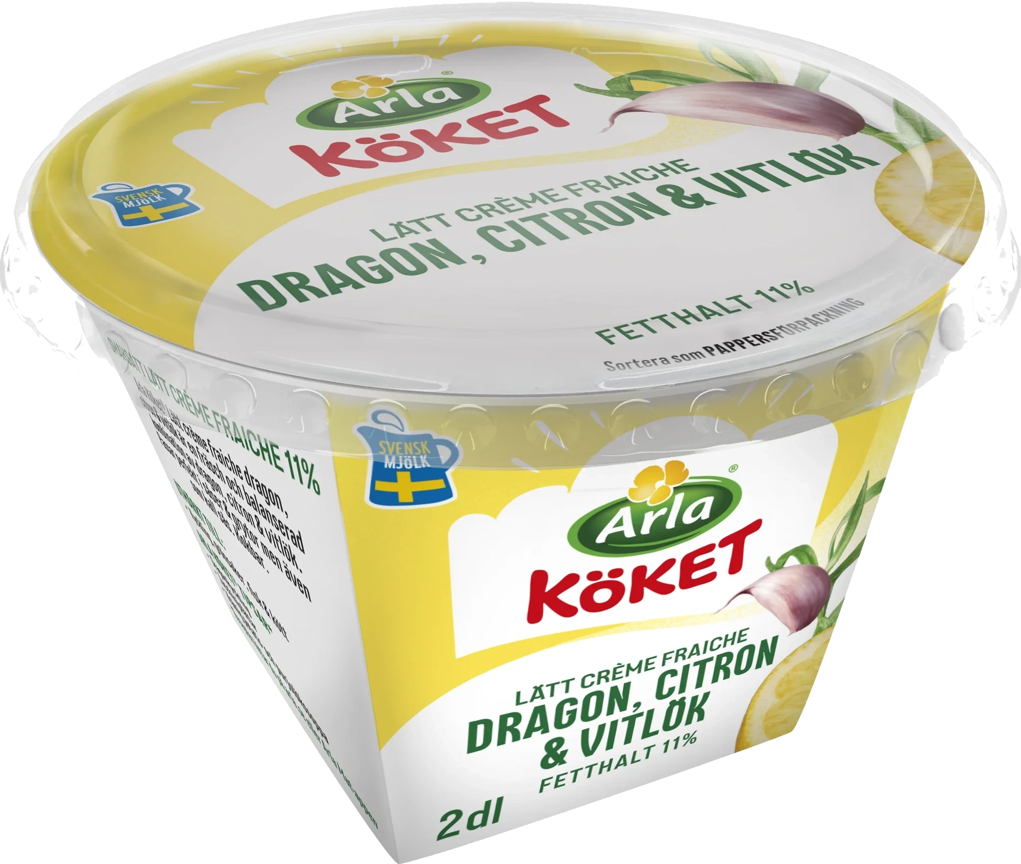 Lätt crème fraiche dragon/citron/vit 11%