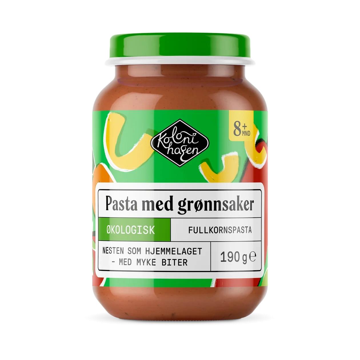 Pasta med grønnsaker, 8 mnd