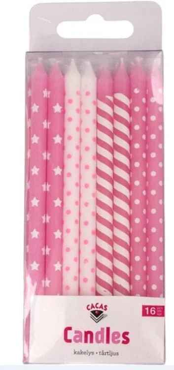 Kakelys Rosa&Hvite 16stk Cacas