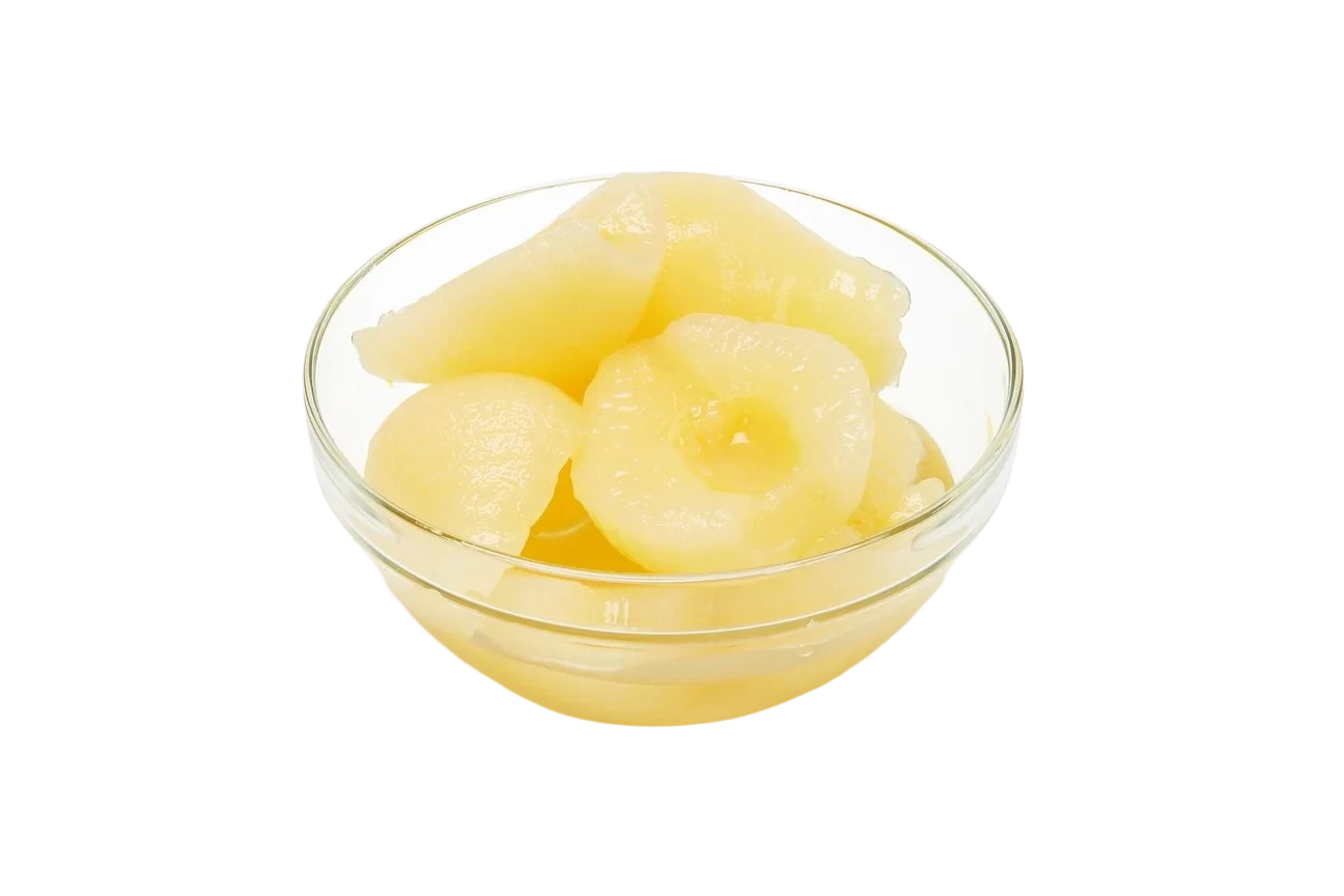 Päronhalvor i juice