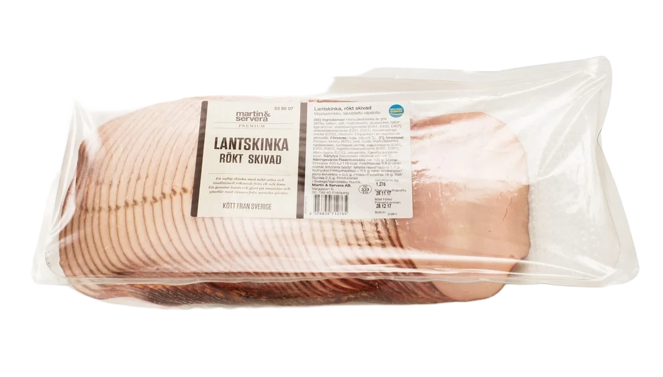 Lantskinka rökt skivad