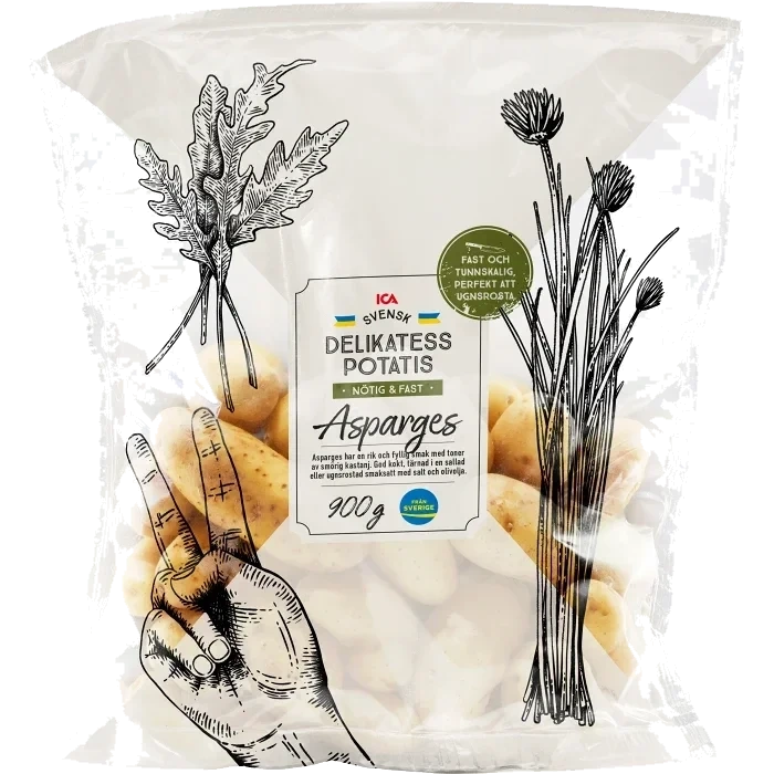 Delikatesspotatis Asparges 900g Klass 1 ICA