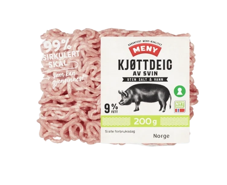 Kjøttdeig Svin 9% 200g Meny