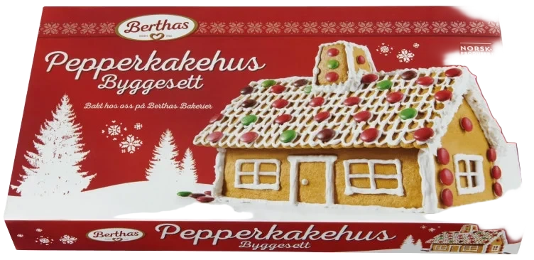 Pepperkakehus Byggesett 385g Berthas