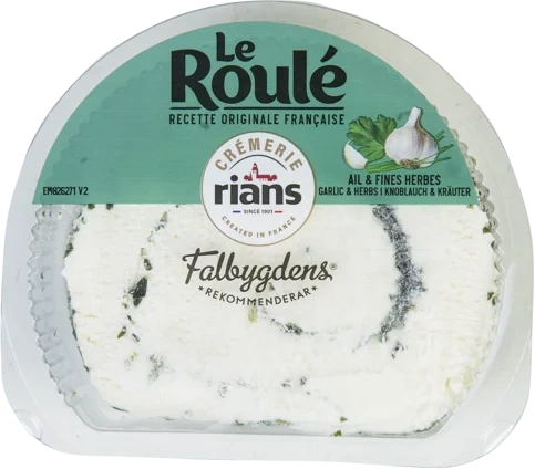 Le roulé vitlök örter färskost