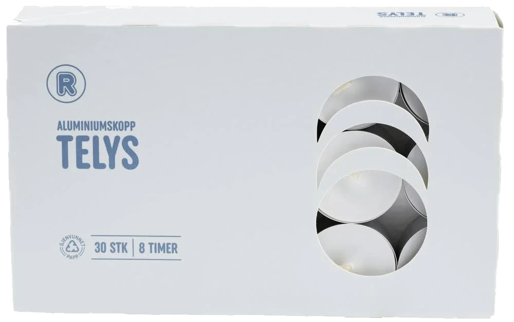 Telys 8 timer, 30 stk