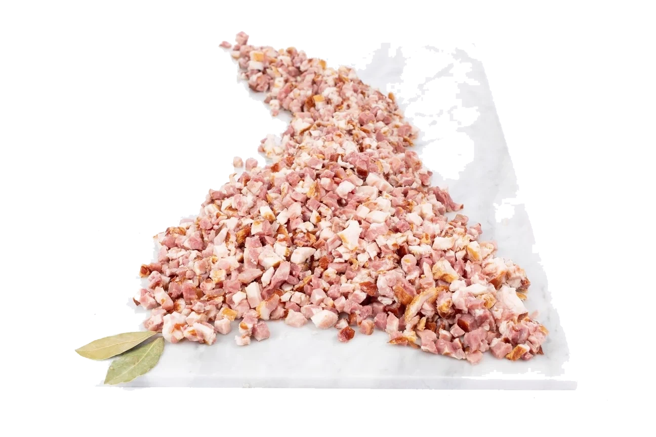 Bacon tärnat fryst
