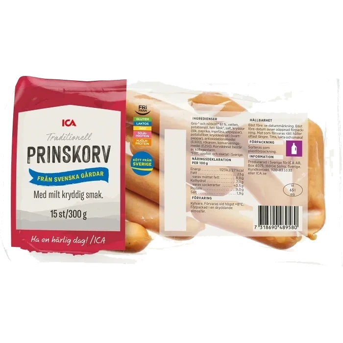 Prinskorv 300g ICA