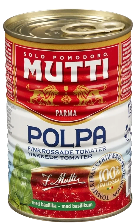 Tomat knust m/basilikum 400g