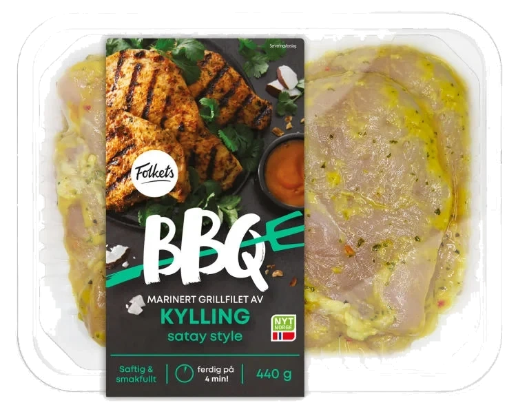 Grillfilet Kylling Ingefær&Hvitløk 440g Folkets